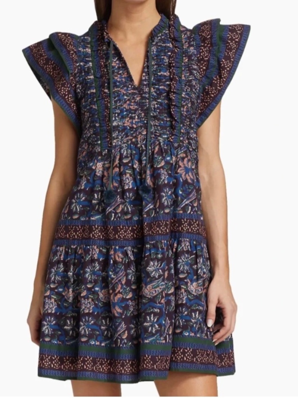 Sea New York "Noah" Floral Flutter Ruffle Dress XXS